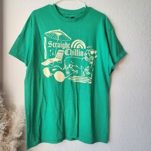 Green Graphic Tee - Straight Chillin'